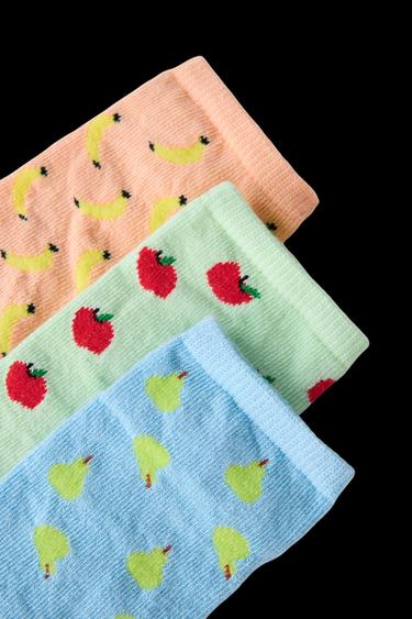 3ER-PACK KURZE SOCKEN FRÜCHTE - Bunt von Zara