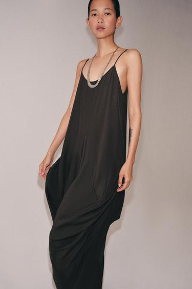 ZW COLLECTION VOLUMINOUS DRAPED DRESS - Brown by Zara