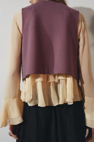 GILET BRODÉ AVEC FANTAISIE - Violet de Zara - Image 2