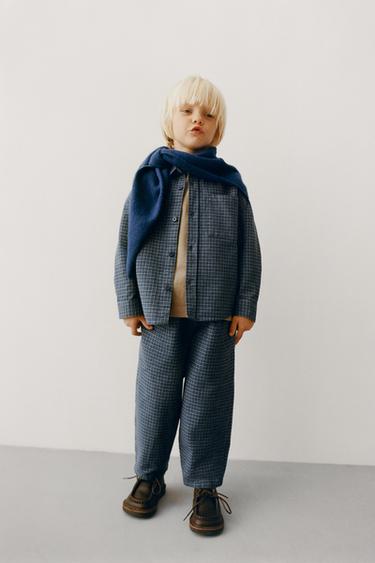 Zara COZY PLAID SHIRT - Blue