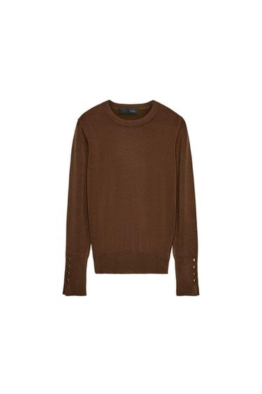 BASIC PLAIN KNIT JUMPER - Chocolate by Zara