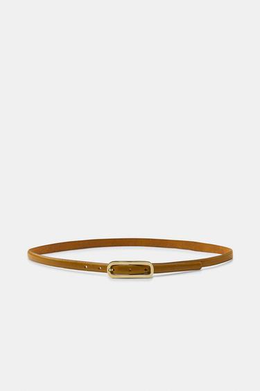 CINTO DE COURO COM FIVELA OVAL - Curry da Zara