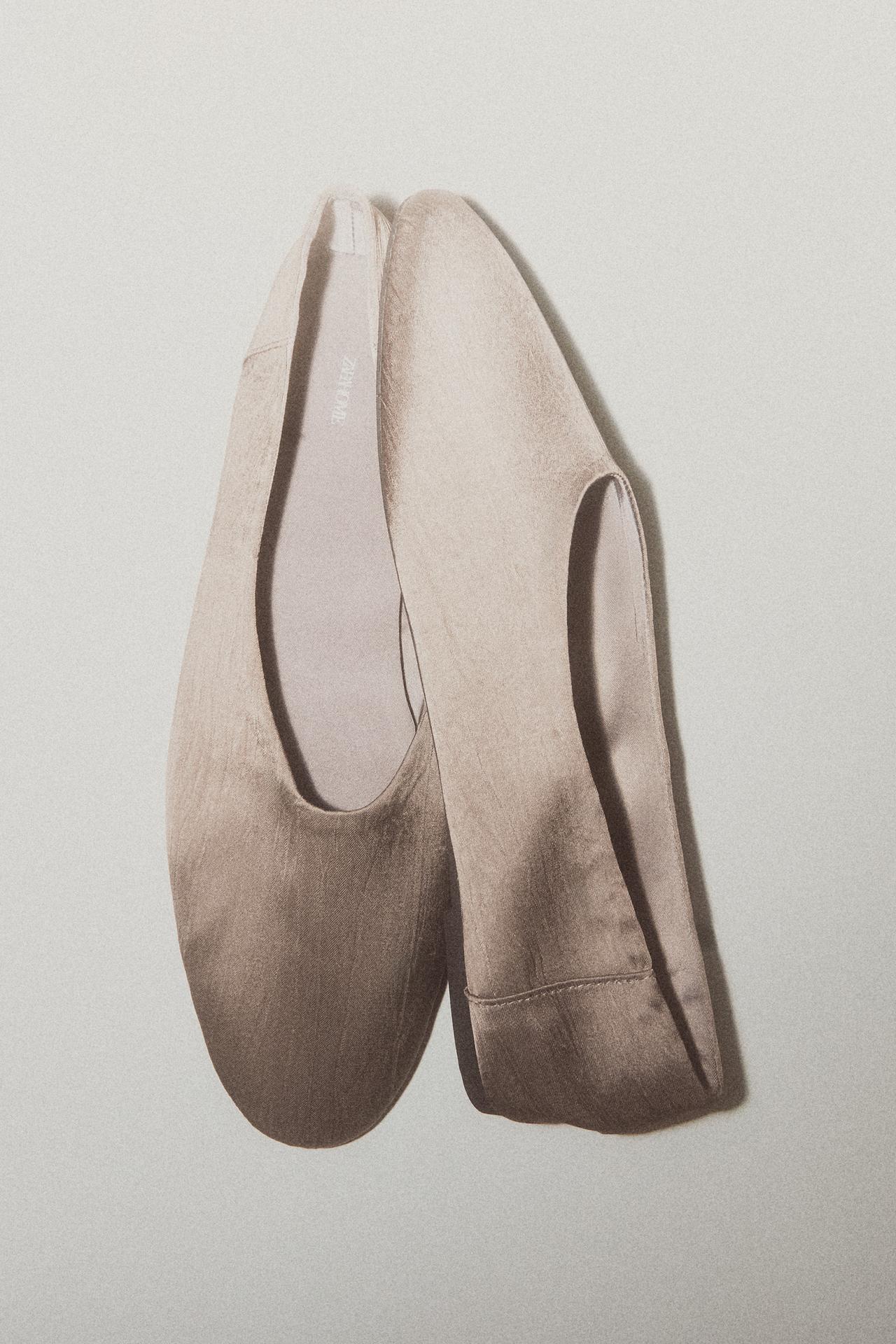 SATEEN BALLERINAS — Brown