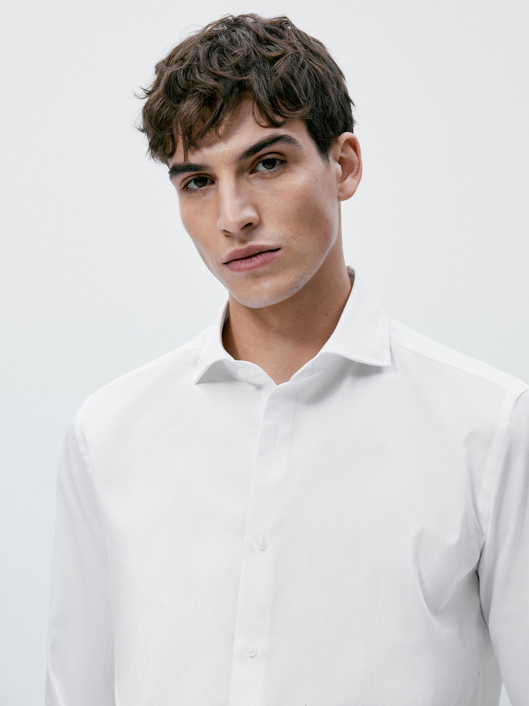 Regular fit easy iron shirt - White | ZARA United States