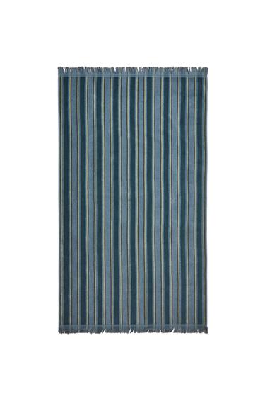 KIDS' STRIPED COTTON BEACH TOWEL - Blue by Zara