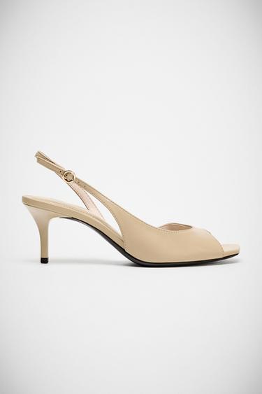 SANDÀLIES DE TALÓ ASIMÈTRIQUES - Blanc Cru de Zara