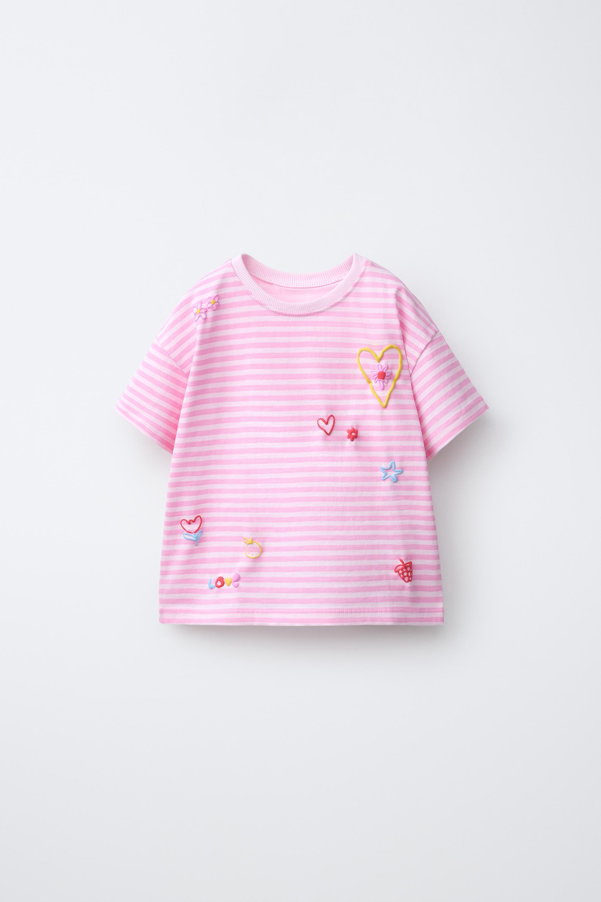 STRIPED EMBOSSED DETAIL T-SHIRT