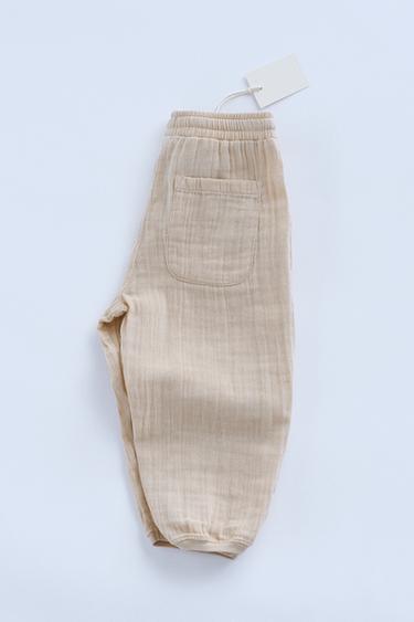 TIMELESZ - TEXTURED JOGGER TROUSERS - Light beige by Zara - Image 1