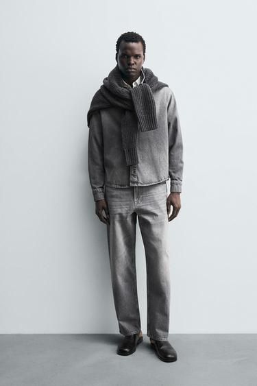Zara STRAIGHT FIT JEANS - Gray - Image 0