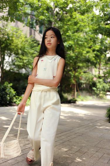 Zara 花朵串珠項鍊 - 白色