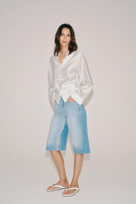 ZW COLLECTION MID-RISE DENIM SHORTS — صورة 6