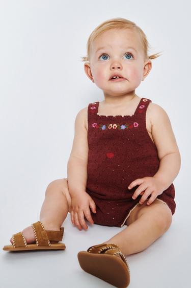 SISSEL EDELBO X ZARA KIDS EMBROIDERED KNIT ROMPER - Brown by Zara