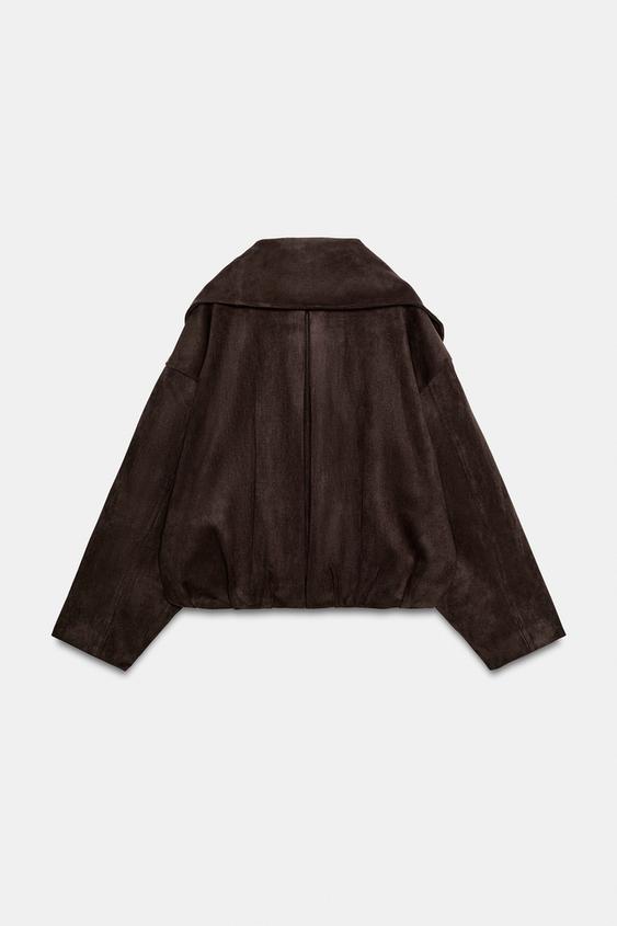 BLOUSON BOMBER COL AMPLE - Marron de Zara - Image 8