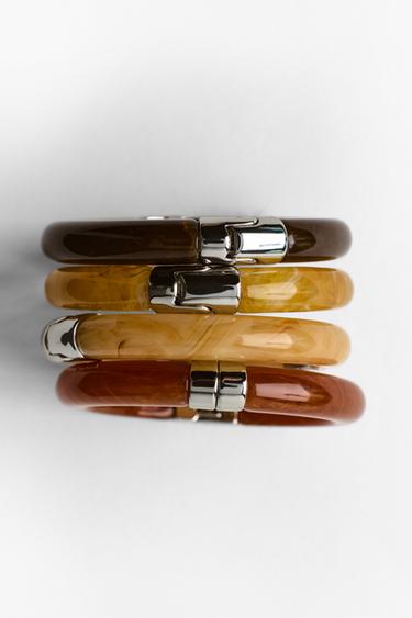 PACK OF 4 ARTICULATED BRACELETS - Brown by Zara