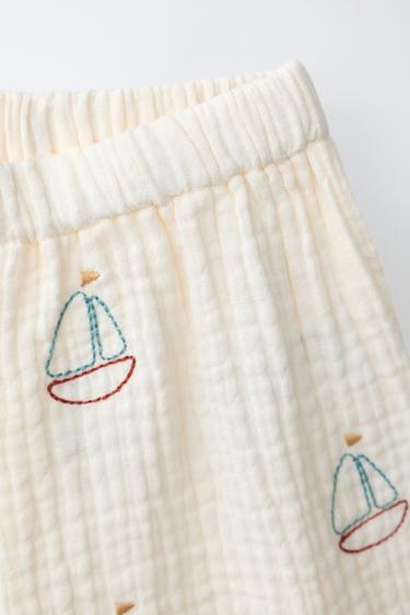 SHORT TEXTURÉ BATEAUX - Écru de Zara - Image 2