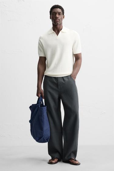 FALMET TOTEBAG I KANVAS - blålig fra Zara - Billede 0