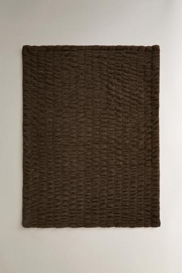 WAVY FAUX FUR BLANKET - Brown / Taupe by Zara - Image 0