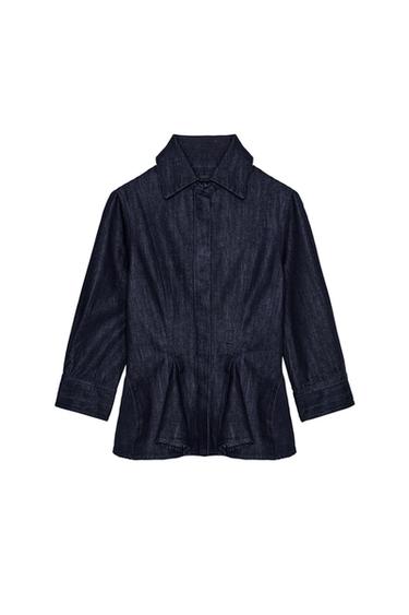 ZW COLLECTION DENIM PEPLUM SHIRT - Blue by Zara