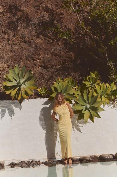 ASYMMETRIC MIDI DRESS - Yellow by Zara - Image 0