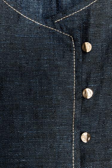 DOUBLE-BREASTED LINEN WAISTCOAT - Indigo by Zara - Image 8