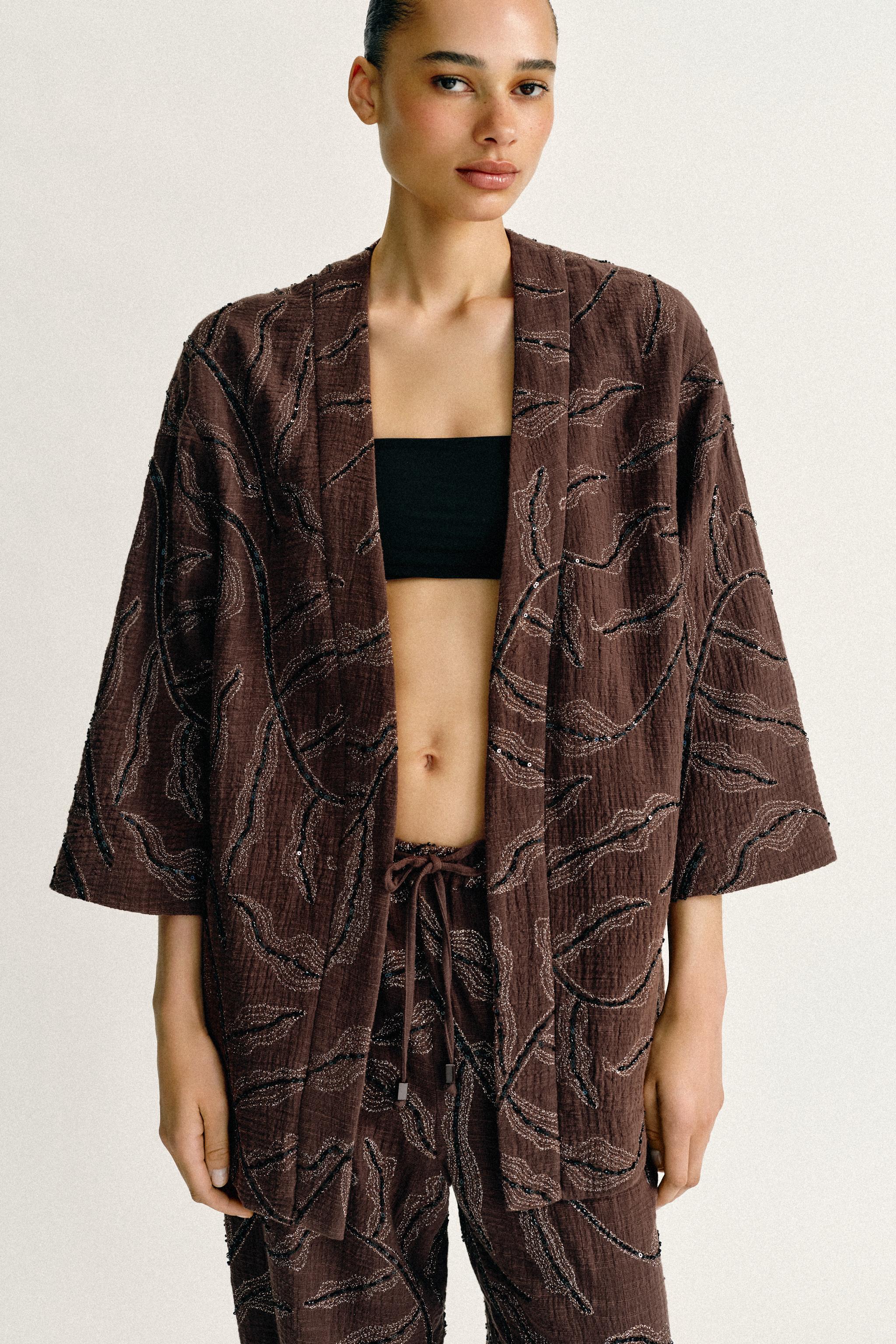 METALLIC THREAD SEQUIN BALLOON PANTS