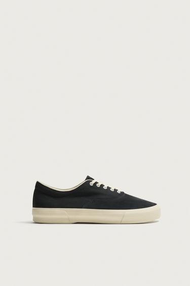 ZAPATILLA COMBINADA PIEL - Azul de Zara