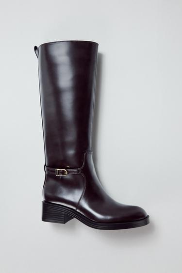 HEELED RIDING BOOTS - Brown by Zara