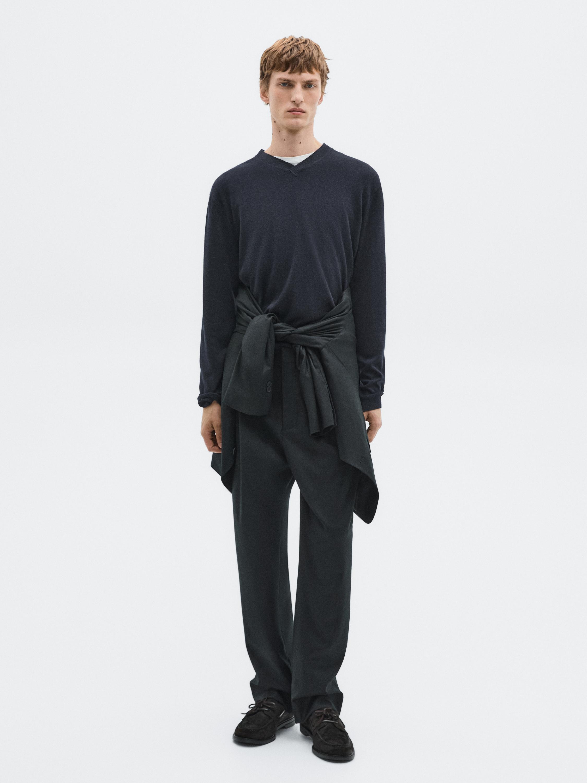 Pull à col en V maille de laine et cachemire - LIMITED