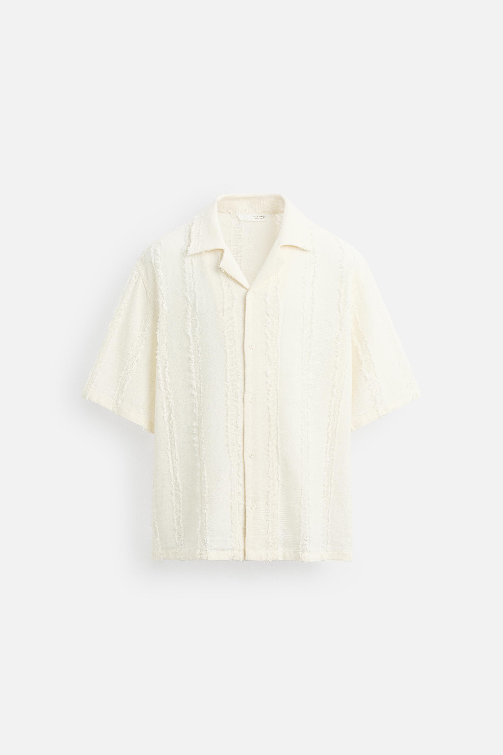 JACQUARD FRAYED SHIRT