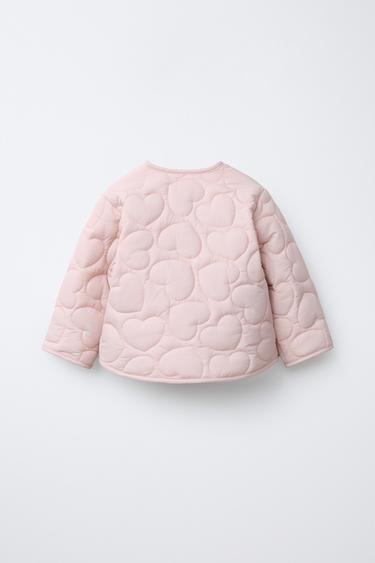 BLOUSON REMBOURRÉ CŒURS DÉPERLANT - Rose de Zara - Image 1
