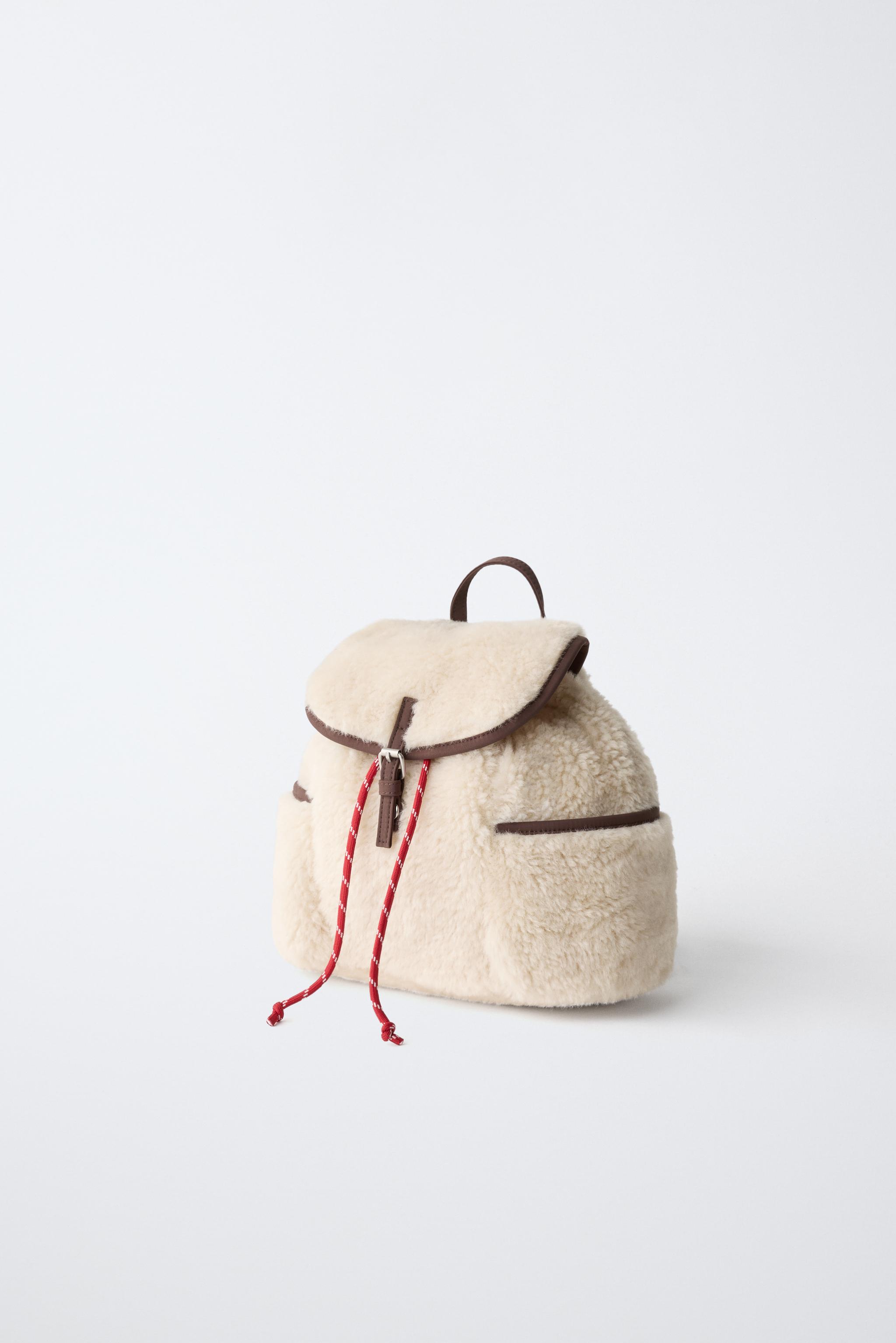 FAUX SHEARLING BACKPACK