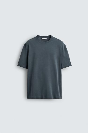Zara RELAXED FIT T-SHIRT - Blue / Gray
