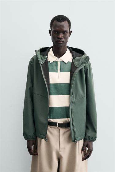 TECHNICAL HOODED JACKET - Dark bottle green by Zara