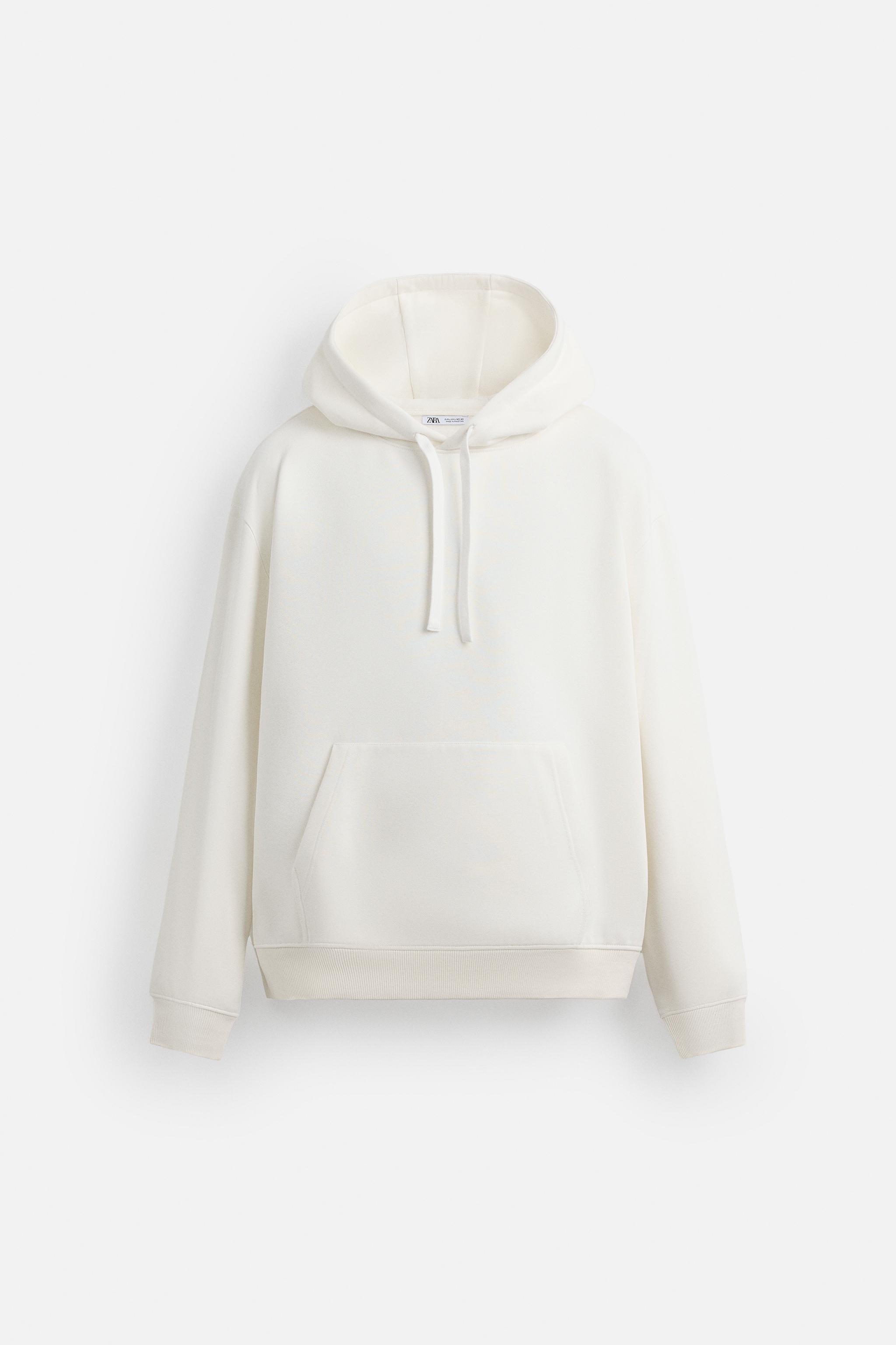 ★ZARA★ BASIC HOODIE BASIC HOODIE SWEATSHIRT - Oyster-white | ZARA United States