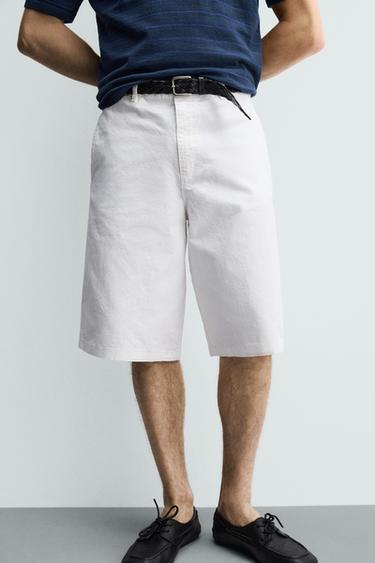 SHORT CHINO COUPE DÉCONTRACTÉE - Blanc de Zara - Image 4
