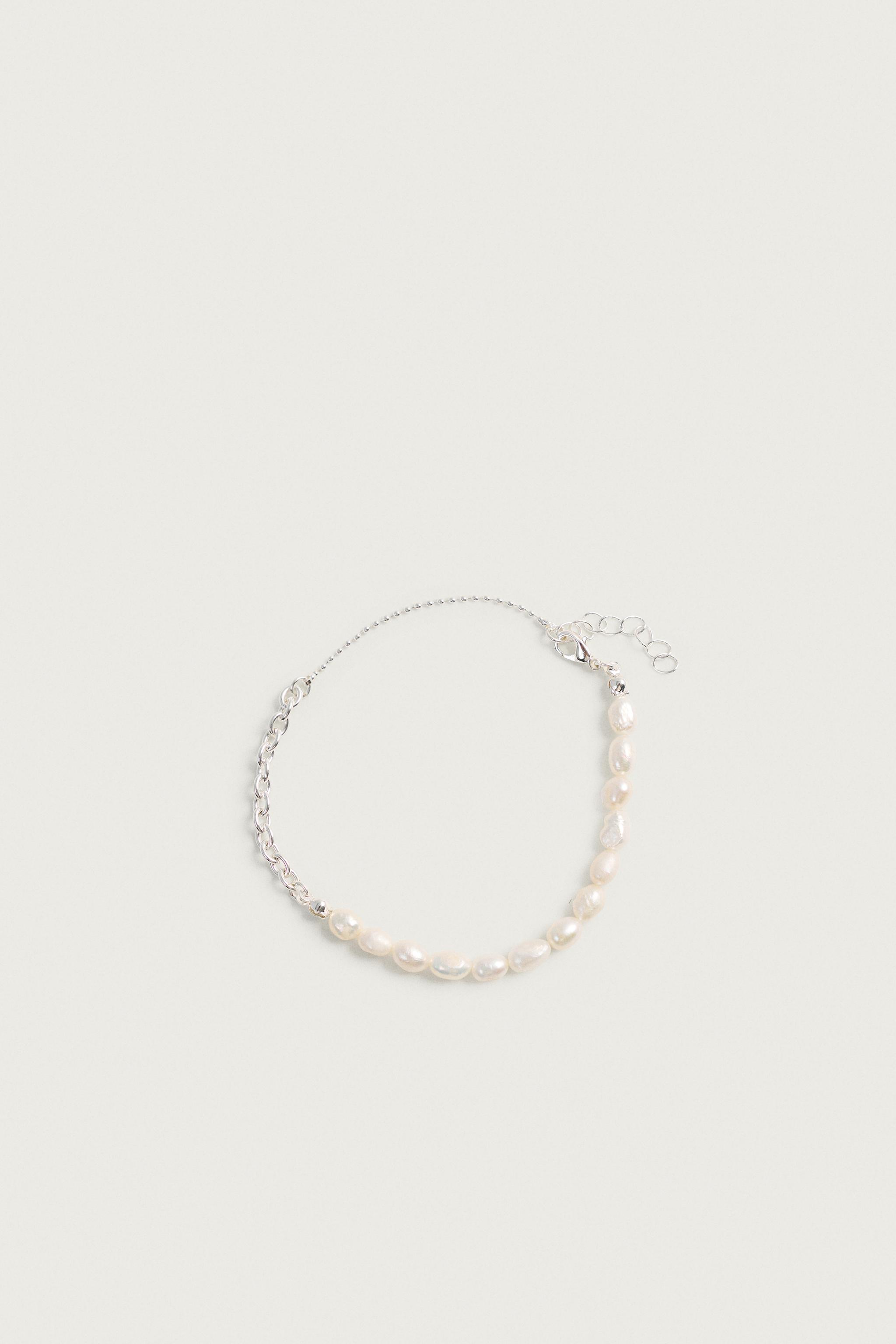 MIXED PEARL BRACELET — Silver