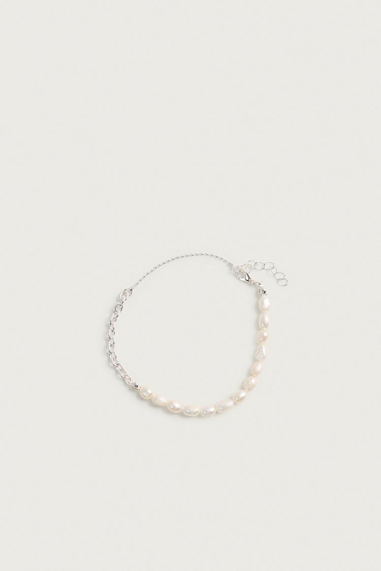MIXED PEARL BRACELET — Silver