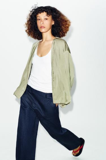 FLUID BALLOON BOMBER JACKET - Light khaki by Zara - Image 2
