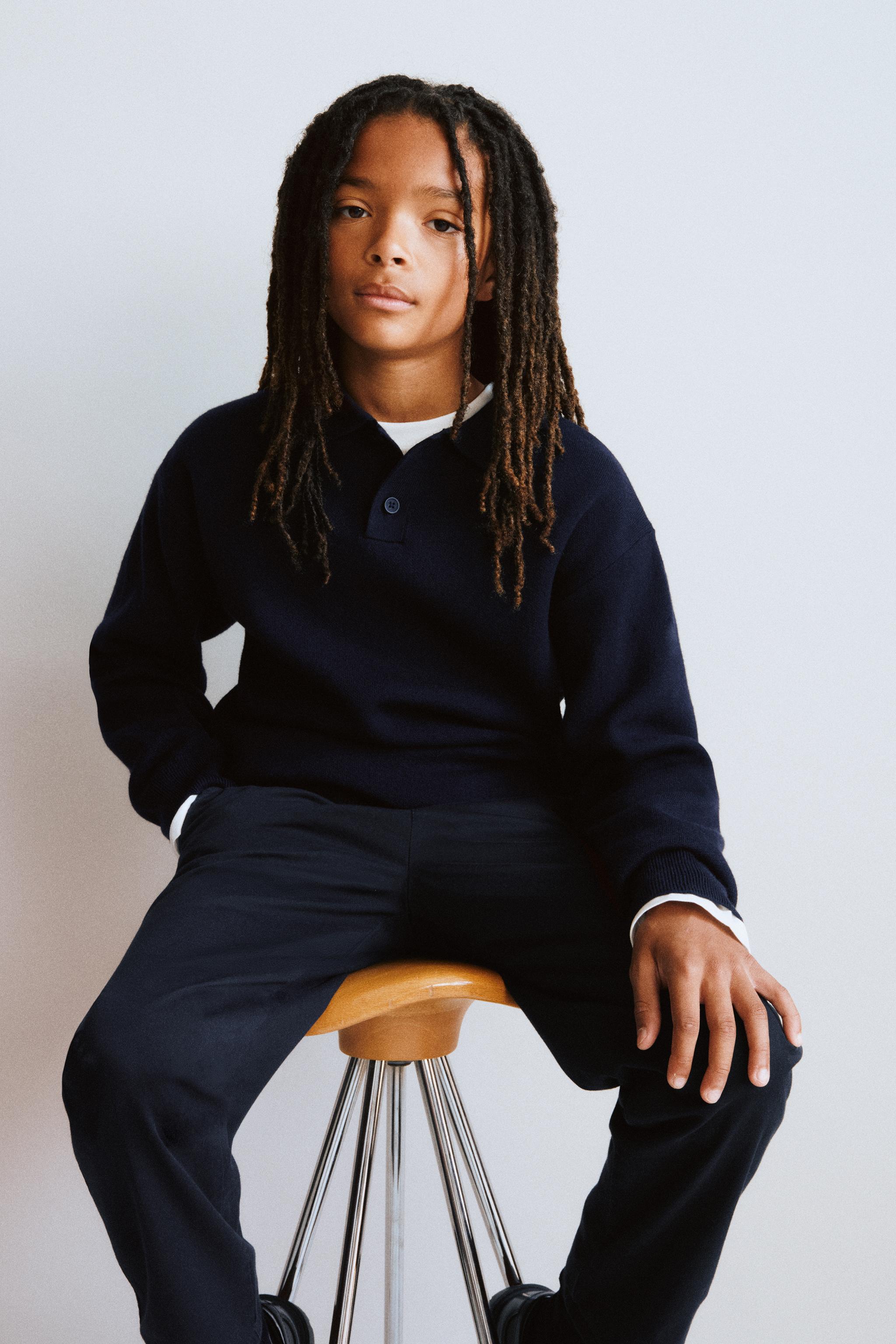 SOFT KNIT POLO — Dark navy