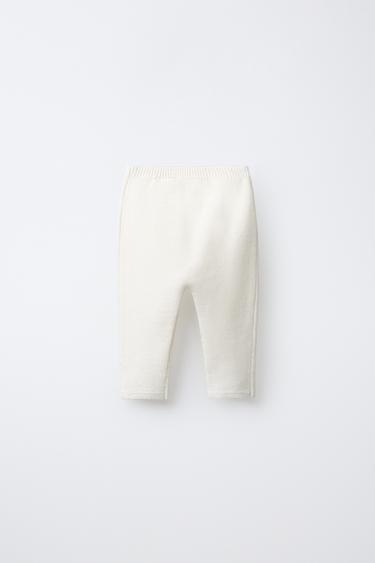 KNIT TROUSERS WITH BUNNY PATCH - Ecru by Zara - Image 1
