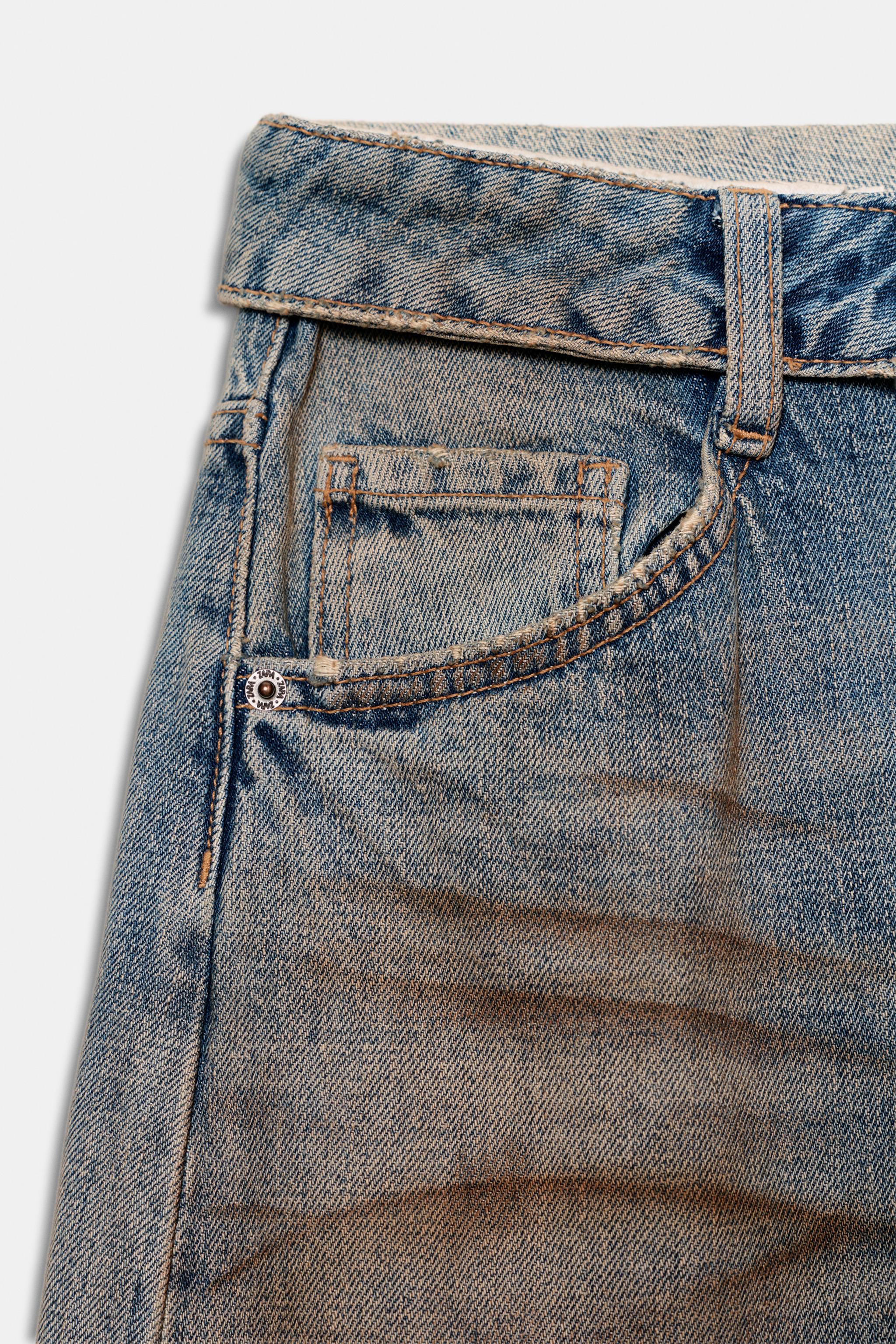 TRF FOLDED WAIST MID-RISE JEANS