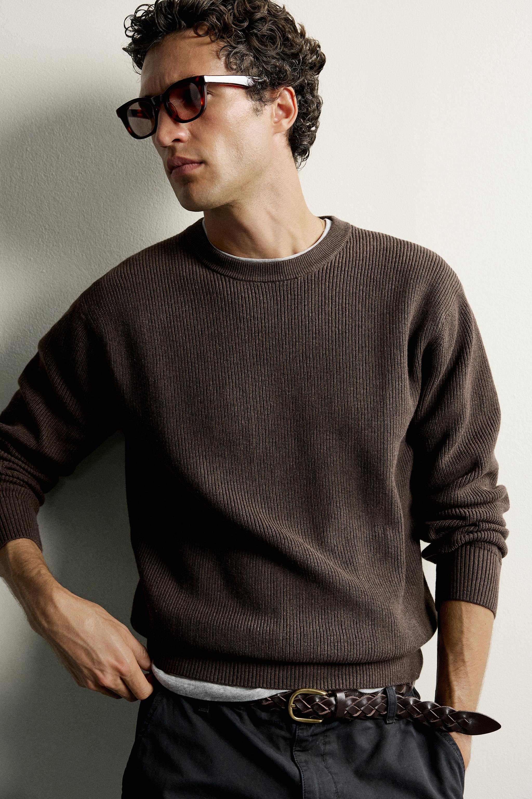 REGULAR FIT PURL KNIT JUMPER