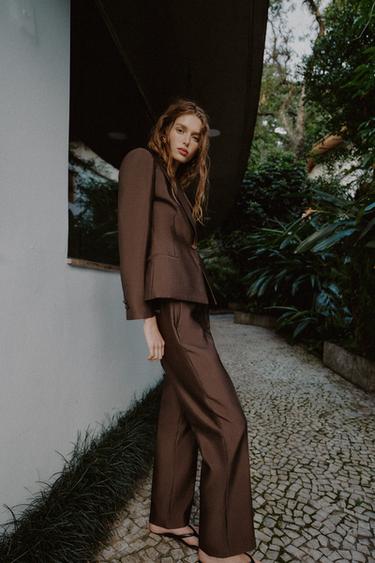 SLIM SATIN TROUSERS - Brown by Zara - Image 4