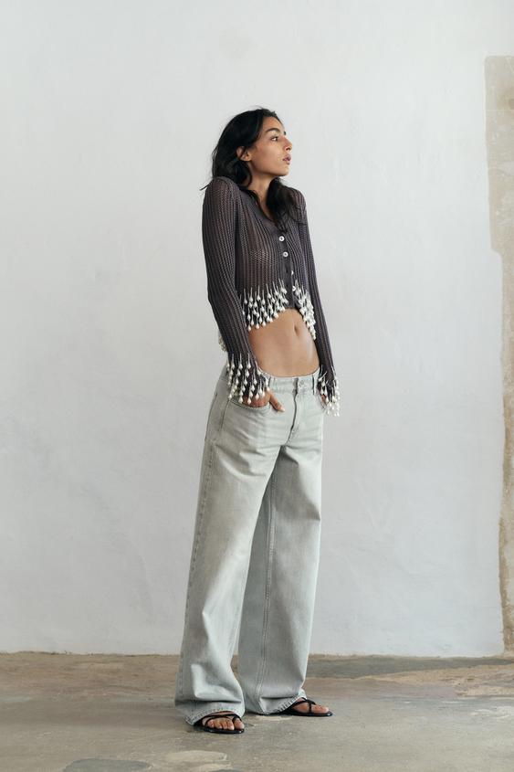 JEANS Z1975 WIDE LEG TIRO MEDIO - Gris de Zara - Imagen 0