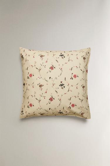 TAIE D’OREILLER COTON LIN FLEURS | KATHARINE POLE - Écru de Zara - Image 2