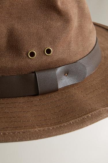 CHAPEAU EN COTON CIRÉ - Marron de Zara - Image 2