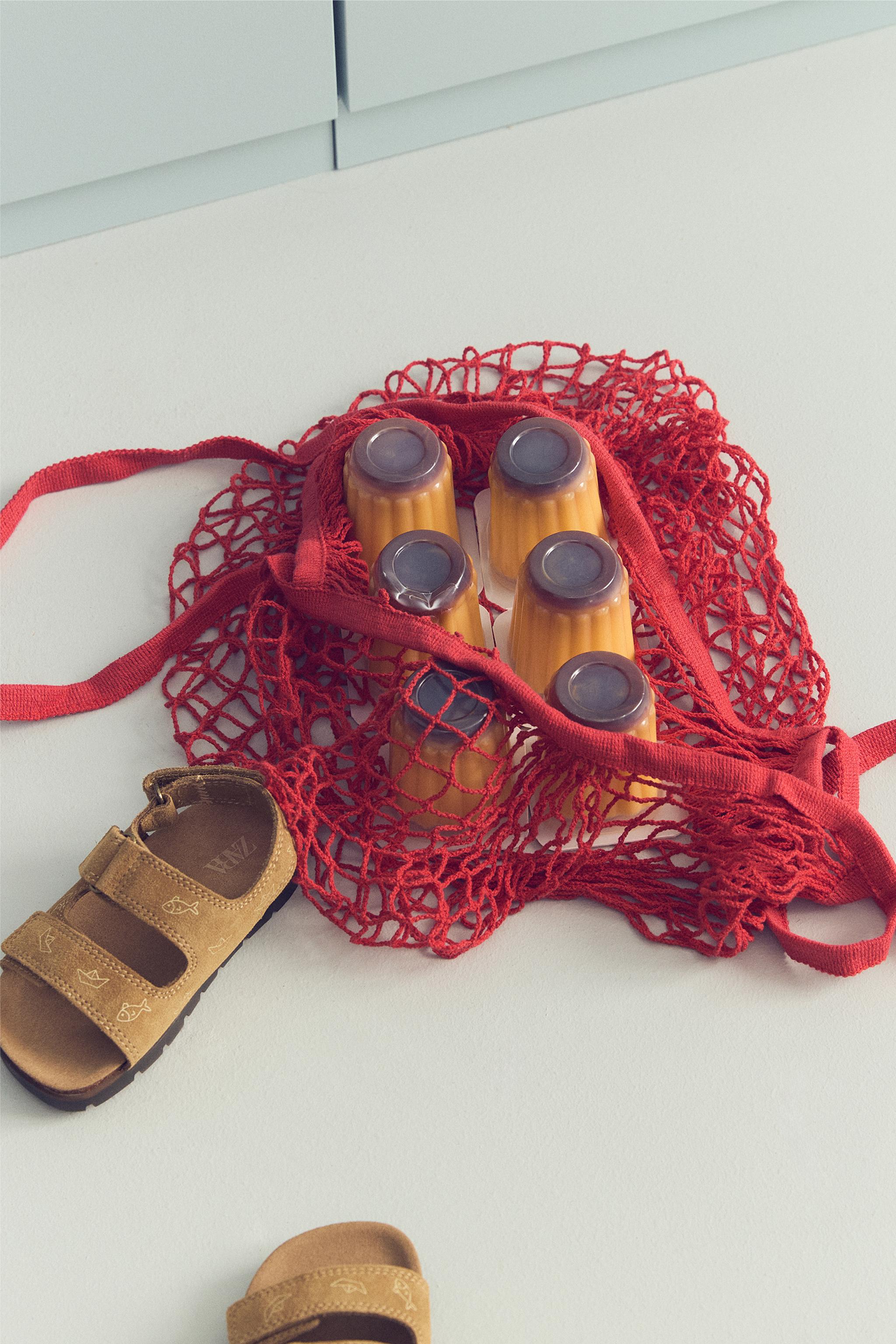 FISH PRINT LEATHER SANDALS — Toasted Brown