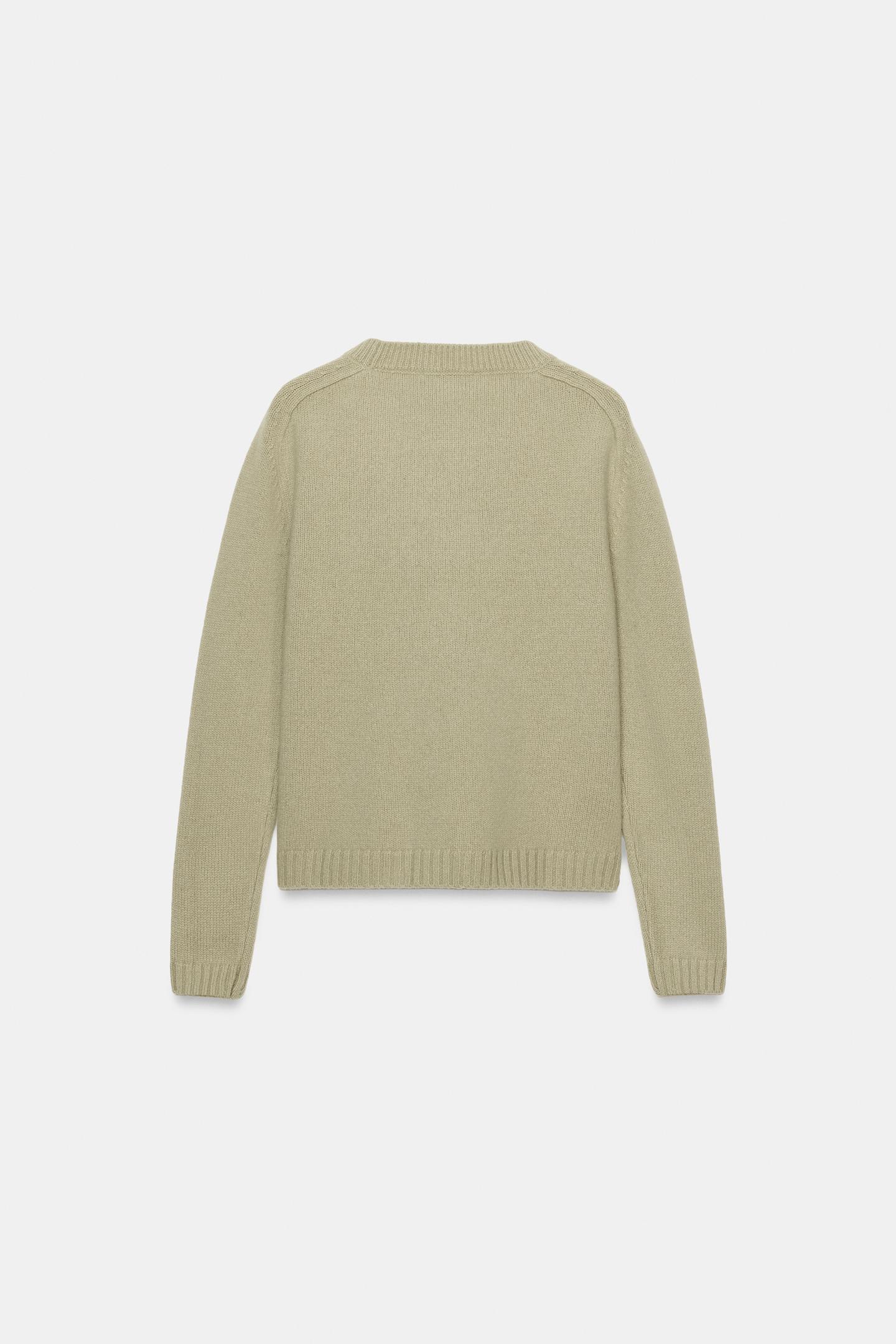 Женский свитер Zara 100% Wool Solid Jumper, цвет: Светлый зелёный — фото 6
