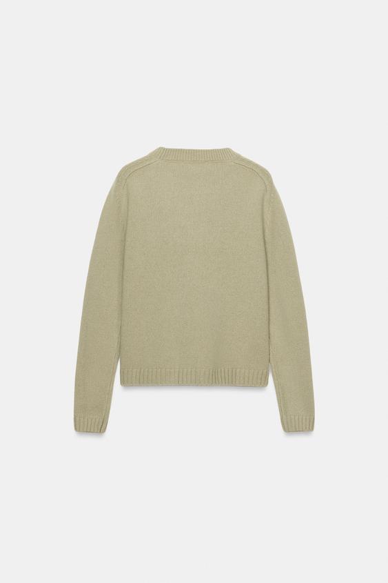 100% WOOL PLAIN JUMPER - Light green by Zara - Image 5