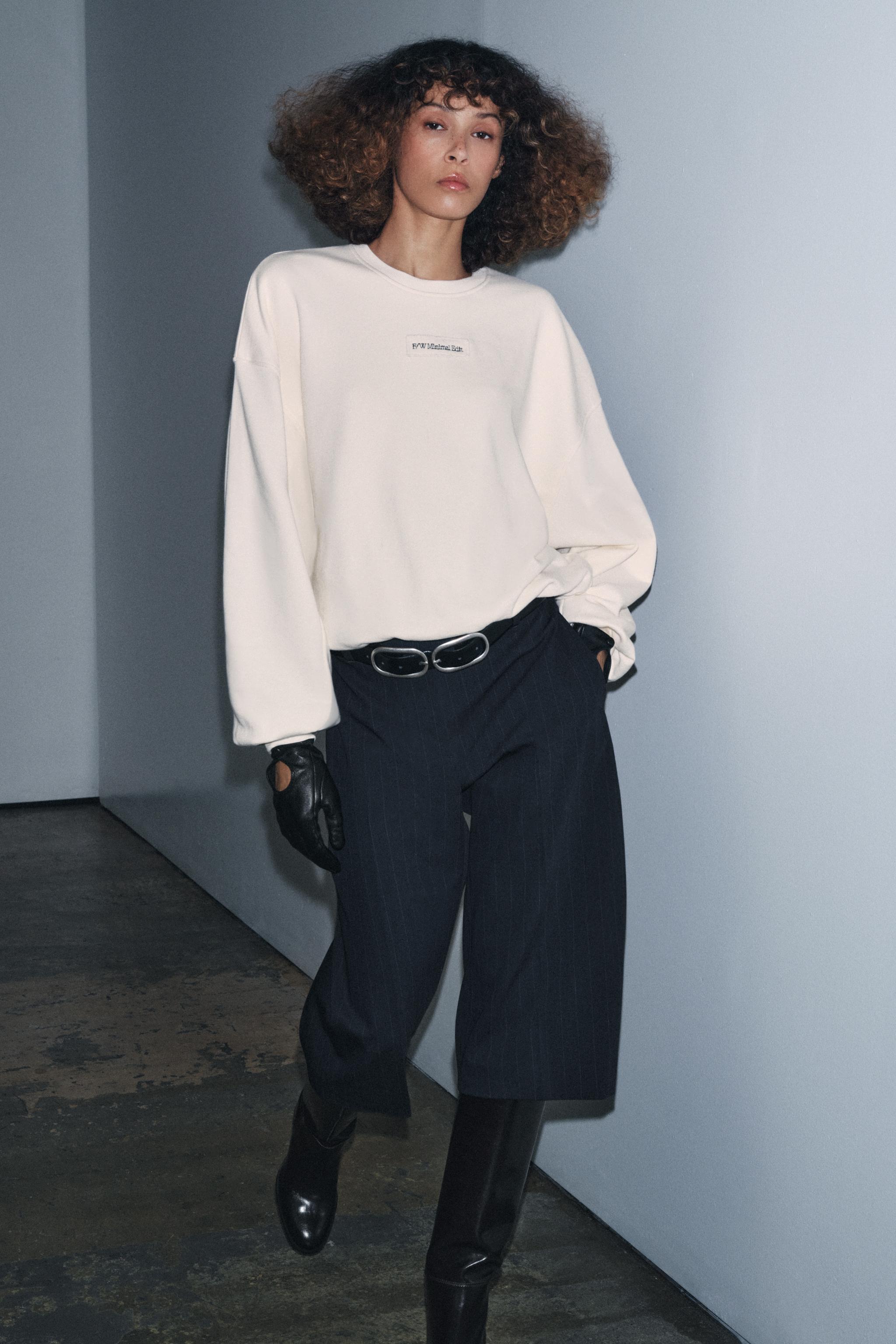 BALLOON EMBROIDERED SLOGAN SWEATSHIRT - Oyster-white | ZARA United